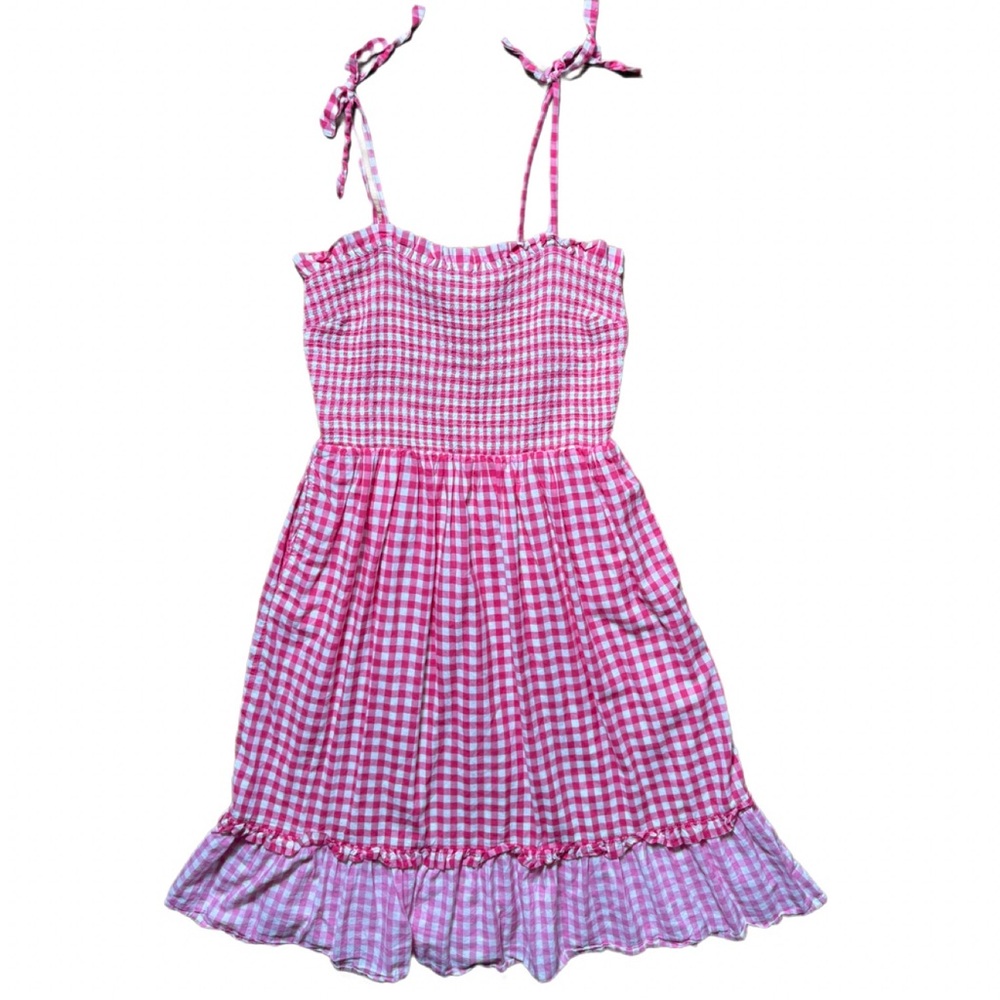 Smocked Pink Gingham Coastal Cowgirl Dress Draper James Sz Medium EUC - Picture 5 of 14